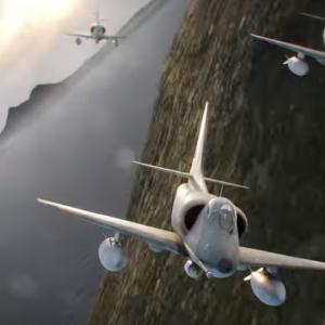 Argentinian Fighter planes attack British ship