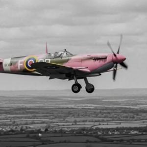 Pink spitfire reconnaissance plane