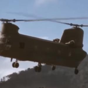 Chinook battle ship helicopter 