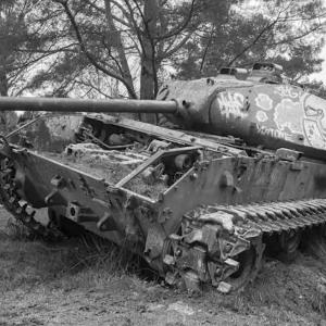 German damaged tank