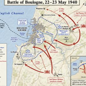 Map of Boulogne battle 