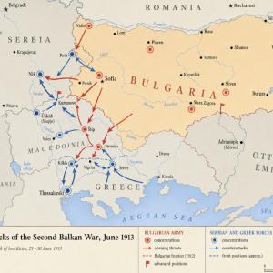 Map of 2nd balkans war 