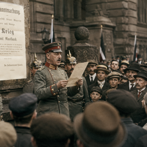 German declares war on Russia 