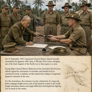 Japanese general adachi surrenders 