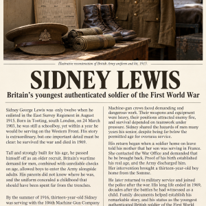 Britains youngest soldier Sidney Lewis